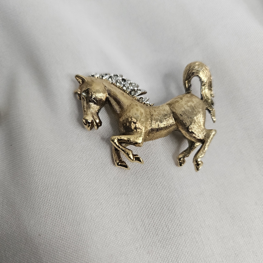 Gold and Silver Horse Brooch